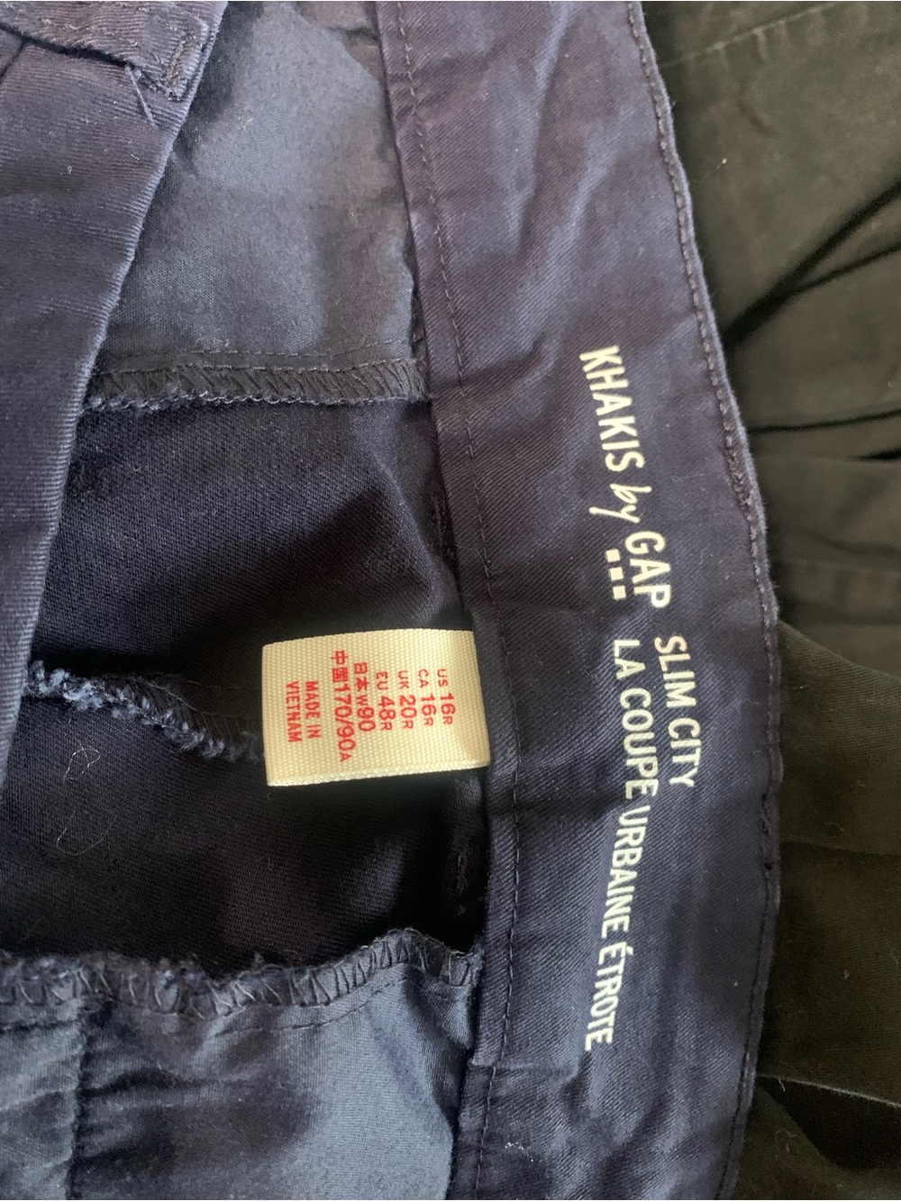 GAP Khakis Slim City Chinos - Navy Blue